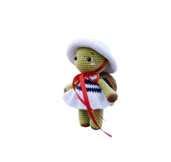 🐢 Tortuguita con Vestido y Sombrero – Amigurumi Hecho a Mano