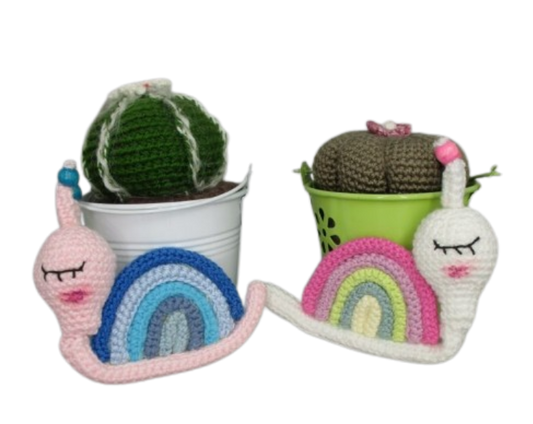 🐌 Amigurumi Caracol Arcoíris – Hecho a Mano