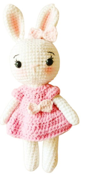 🎀 Conejita con Vestido Rosa – Amigurumi Hecho a Mano