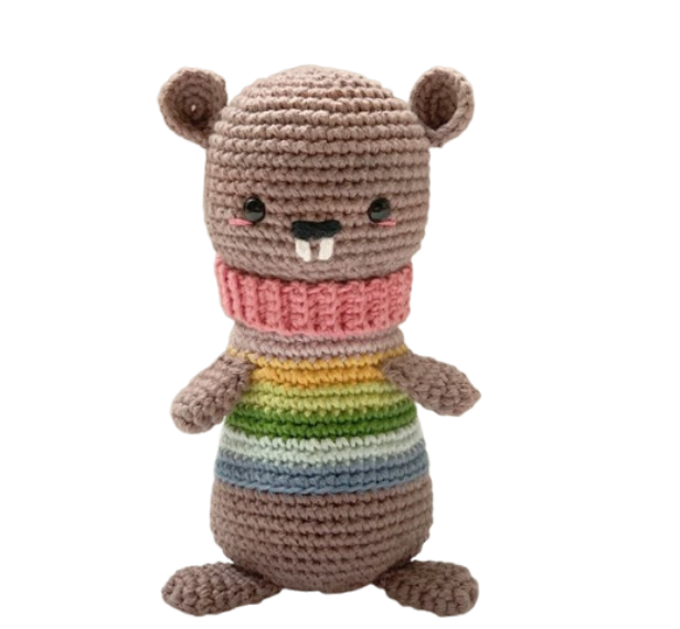 🦫 Castor Arcoíris – Amigurumi Colorido