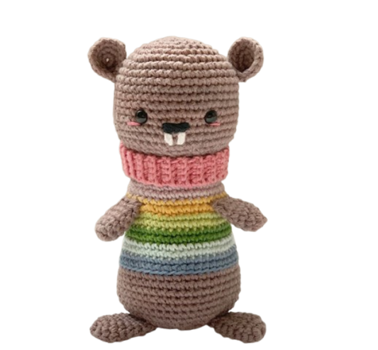 🦫 Castor Arcoíris – Amigurumi Colorido