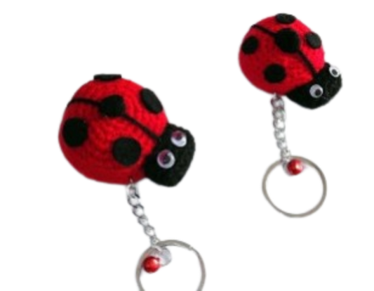 🐞 Llavero Mariquita – Amigurumi Hecho a Mano
