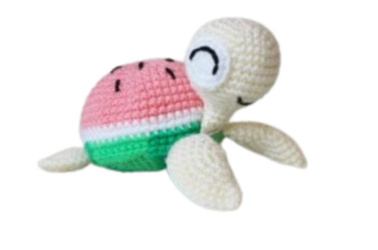 🐢 Tortuga Sandía – Amigurumi Hecho a Mano