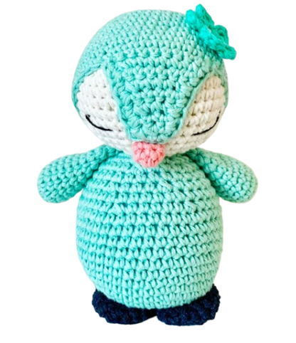 🐧 Pingüino con Lazo – Amigurumi Hecho a Mano