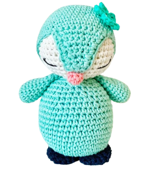 🐧 Pingüino con Lazo – Amigurumi Hecho a Mano