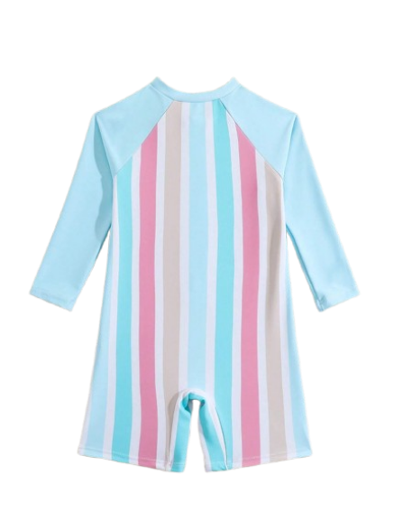 🌈 Traje de Baño Bebé “Rayas Pastel”