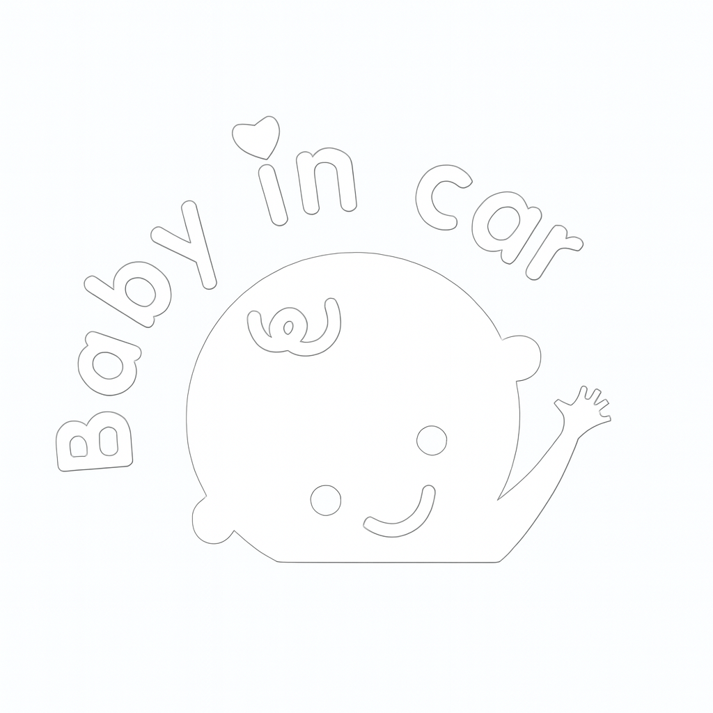 👶 Sticker “Baby in Car” – Diseño Tierno & Mensaje de Seguridad