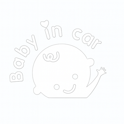 👶 Sticker “Baby in Car” – Diseño Tierno & Mensaje de Seguridad
