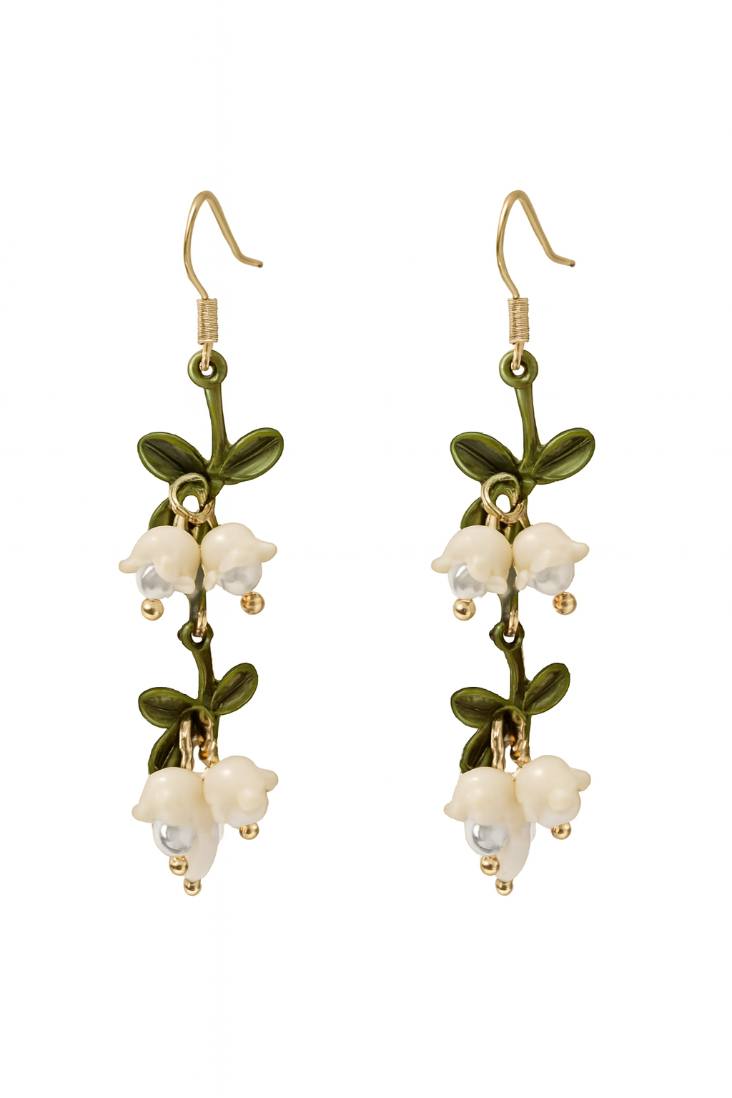 🌼 Pendientes Florales – Diseño Natural con Perlas