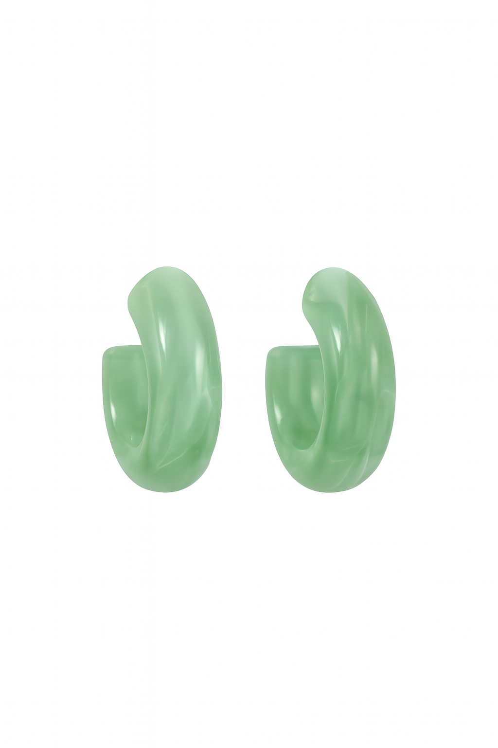 💚 Pendientes Geométricos – Verde Jade & Silueta Redonda