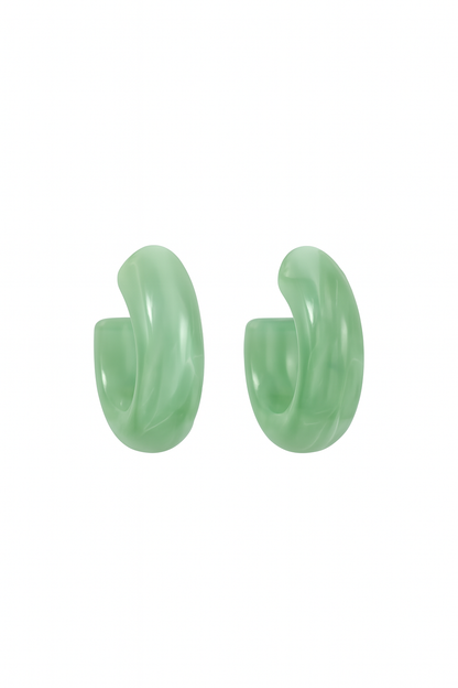 💚 Pendientes Geométricos – Verde Jade & Silueta Redonda
