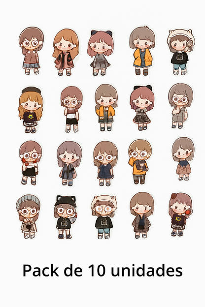 🎎 Stickers Personajes Animados – Pack de 10 Unidades & Estilo Ilustrado