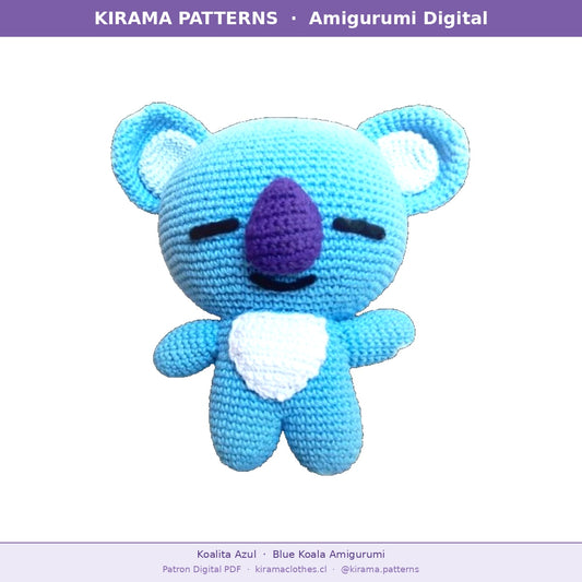 🐨 Koalita Azul — Patrón Digital Amigurumi